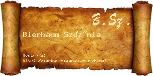 Bierbaum Szénia névjegykártya